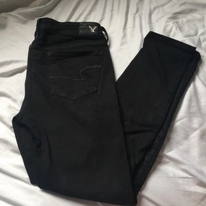Black distressed American eagle jeans